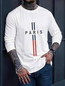 Men's Graphic T shirt Casual Print Stretchy <b>Long</b> Sleeve Crewneck Tee Shirt - Product Image 2