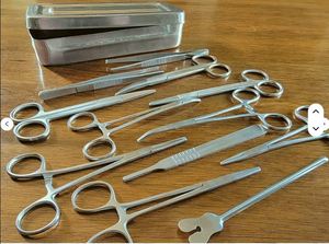 Surgical Instruments Forceps Set 13 Pieces Basic Surgical Forceps Scissors Needle Holder Kit Stainless Steel Manual Box - Product Image 2
