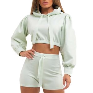 Conjunto de 2 Piezas de Ropa Urbana para Mujer, Top Corto de Manga Corta y Pantalones Cortos, Alta Calidad, Talla Grande, Estilo Urbano 2026 - Product Image 1