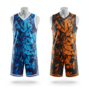 Conjunto de Uniforme de Baloncesto Sublimado Personalizado con Estampado de Salpicaduras de Pintura, Camiseta sin Mangas y Pantalones Cortos, Venta al Por Mayor - Product Image 2