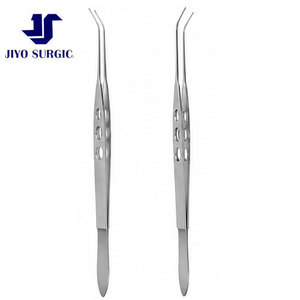 Forceps Guell DMEK manuel à ressort, à tiges angulées, à mâchoires lisses et arrondies, à poignée plate, pour ophtalmologie, microchirurgie et corne - Product Image 4