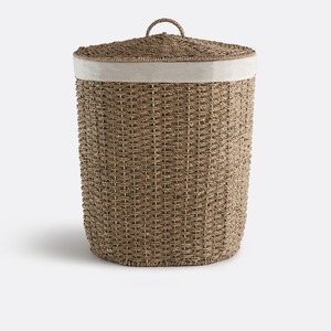 Panier à linge ovale en jonc de mer tressé, fait main, panier de rangement, vente en gros, écologique, fabriqué au Vietnam - Product Image 2