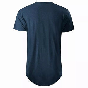 <b>Men</b> <b>Longline</b> <b>T</b>-<b>Shirt</b> Blank <b>T</b>-<b>Shirt</b> Scoop Neck Tee Long-line Curved Hem <b>T</b> <b>Shirt</b> <b>Men</b> Round Bottom Long Tail <b>T</b>-<b>shirt</b> for <b>men</b> - Product Image 3