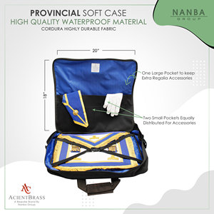 Provincial Soft Case With Pocket Emblem Embroidery Royal Arch Masonic <b>Apron</b> Carrying Shoulder Bag - Product Image 4