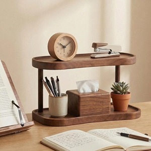 2 Tier Wooden Organizer <b>For</b> Kitchen Cups <b>Dressing</b> <b>Table</b> Decor And Home Organization <b>Storage</b> Rack Tabletop Stand From India - Product Image 3