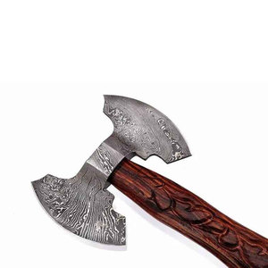 Hacha de doble cabeza de acero de Damasco, herramienta de acero estampado de calidad profesional para equipo de exterior y para compradores de regalos - Product Image 2