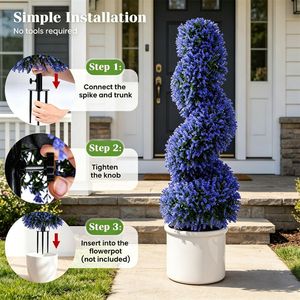 Set di 2 Alberi Artificiali Realistici in PE per Decorazione Interna ed Esterna di Casa e Giardino - Product Image 5