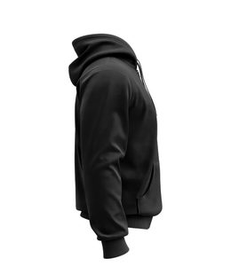 Sudadera con Capucha Negra para Hombre, Manga Raglán, Color Sólido, Estilo Casual, Corte Regular, Diseño con Logotipo Frontal y Bolsillo, Otoño - Product Image 6