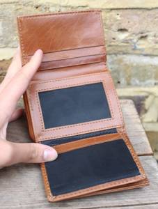 Vintage Crazy Horse Leather Trifold <b>Wallet</b> <b>Men</b> Custom Logo RFID Blocking Real Cowhide Slim <b>Card</b> Holder Purse NTW-0026 - Product Image 5