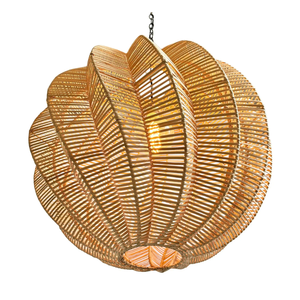 Handwoven Spiral Rattan Globe Pendant Light Contemporary Sculptural Woven Shade Chandelier for Living Room & Villa Interior - Product Image 1