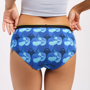 กางเกงในผู้หญิงแฟชั่นใหม่ ผลิตจากโรงงานโดยตรง ขายส่ง OEM รับผลิตตามแบบ 100% ผ้าฝ้าย ไร้ตะเข็บ ระบายอากาศได้ดี เอวกลาง ลายพิมพ์ ฮิปสเตอร์ - Product Image 5