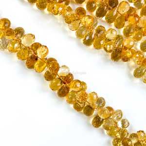 Perles de citrine naturelle facettées en forme de goutte, perles de pierres précieuses de citrine AAA, 7x10 mm, perles de citrine de haute qualité pour la création de bijoux, 8 pouces - Product Image 5