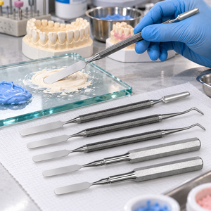 Espátula Dental Novatech con Hoja Larga y Corta y Diseño Acanalado, Acero Inoxidable con Acabado Satinado, ZetomedPro - Product Image 3