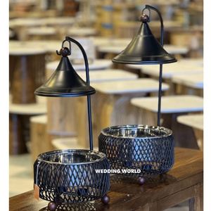 Metal Insulated Double Wall Hotpot <b>Sticker</b> Meena Design Handmade Casserole Round Shape Dinnerware Fancy Metal Food Warmer - Product Image 6