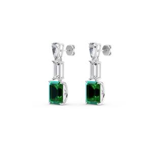 Pendientes de Diamantes Cultivados en Laboratorio de Oro Blanco de 10K para Mujer, 12.65 Quilates de Peso Total, Joyería Fina Premium - Product Image 2