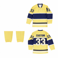Maillot de hockey sur glace personnalisé avec broderie 3D sublimée, pour clubs professionnels, tissu en maille respirant, manches longues, séchage rapide, sport