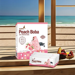 Crème glacée à la mangue, saveur superposée avec caramel, sucre brun et boba en boîte - Product Image 2