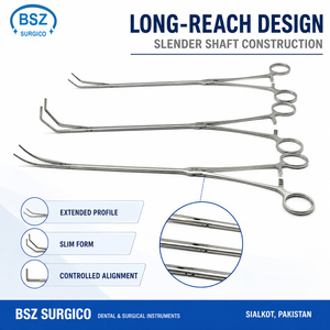 Ensemble de pinces chirurgicales de dissection BSZ SURGICO, courbées, à angle droit, en acier inoxydable, manuelles, instruments de chirurgie générale, certifiées CE - Product Image 3
