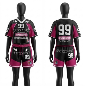 ชุดเซ็ตเสื้อเจอร์ซีย์ตาข่ายโพลีเอสเตอร์พรีเมียม 120 GSM แห้งเร็ว ระบายอากาศดี พร้อมเชือกผูก ดีไซน์สีดำชมพูแบบแผง  รับสั่งทำพิเศษ - Product Image 1