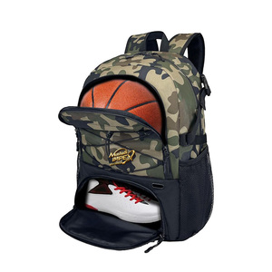 Large Capacity Camouflage Basketball Backpack With <b>Shoe</b> Compartment And Ball <b>Holder</b> For Outdoor Sports Training Gym Bag - Product Image 1