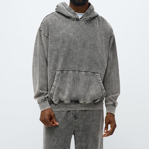 Manufacturer's Heavyweight 100% Cotton Solid <b>Material</b> Men's Oversized <b>Denim</b> Pullover Hoodie For Sale - Product Image 2