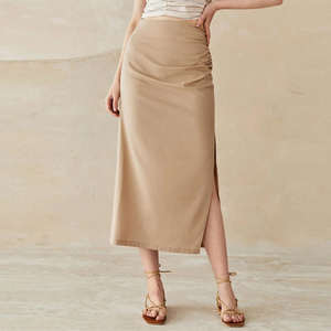 Falda Midi Elegante para Mujer, 100% Algodón, Diseño Nuevo, Transpirable y Cómoda, Estilo Formal, Cintura Natural, Primavera 2026, OEM - Product Image 4