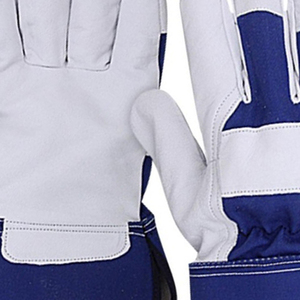 Leather Work <b>Gloves</b> Real Leather Working <b>Gloves</b> Reinforced Palm, Split Grade, A Leather, Cotton Lining, Wide Safety Cuff - Product Image 2