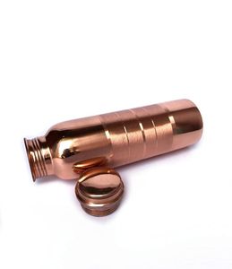Bouteille d'eau en cuivre avec couvercle, design minimaliste portable pour les voyages - Product Image 1