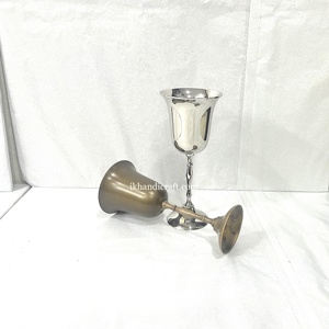 แก้วไวน์สแตนเลสสตีลลายแกะสลักสไตล์บาโรกแบบพกพา แก้วทรงสูงสีเงินสุดหรูสำหรับดื่มไวน์ - Product Image 6