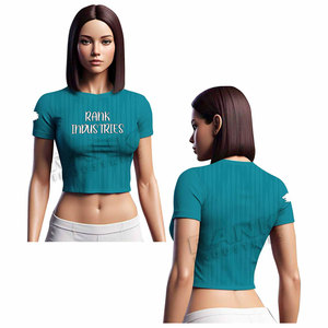 Personaliza tu propio diseño de camisetas cortas casuales para mujer, camisetas cortas de talla grande, camisetas cortas para mujer más vendidas en oferta - Product Image 4