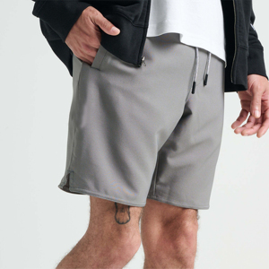 Drawstring Mid Waist Knitted Patchwork Polyester/Cotton Spandex Mens Shorts Stretch Quick Dry Breathable Athletic Casual Front - Product Image 6