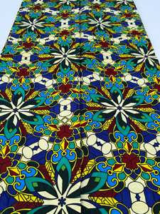 Tela de Algodón Estampada con Cera Africana de Kenia de 6 Yardas con Colores Brillantes para Confección de Ropa, Bolsos y Decoración del Hogar - Product Image 2