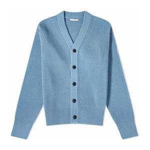 Cárdigan Unisex de Punto Básico de Manga Larga para Otoño, Color Sólido, con Botones al Frente, Antiarrugas, con Tejido Acanalado 2026 - Product Image 1