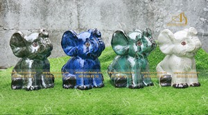 รูปปั้นช้างเซรามิกรูปสัตว์สำหรับตกแต่งบ้านทันสมัย - Product Image 5