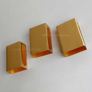 Gold Brass Matchbox Holder Safety Matches Eco-Friendly Water Resistant Durable Modern Minimalist <b>Tabletop</b> Decor <b>Fireplace</b> - Product Image 4
