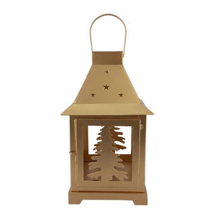 Linterna decorativa navideña de tamaño pequeño para el hogar, villas, iluminación de suelo y mesa, uso decorativo, portavelas de metal. - Product Image 1