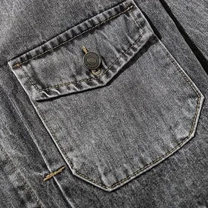 OEM Men's Classic 100% Cotton <b>Denim</b> <b>Jacket</b> Button-up Oversize Outwear for FallWinter Casual Style Coat - Product Image 6