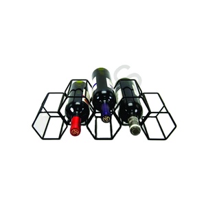 Vente en gros porte-bouteille de vin en fil noir en acier inoxydable porte-bouteille de vin porte-bouteilles démonter le porte-vin - Product Image 1