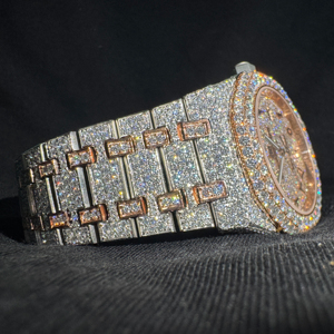 Montre Moissanite Bust Down Best Seller VVS Lab Diamond Hip Hop Automatique pour Homme – Cadeau Bijou au Meilleur Prix - Product Image 1