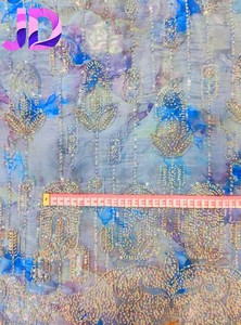 Cổ Điển Châu Âu Thanh Lịch Kỹ Thuật Số In Đầy Màu Sắc Vải Đính Ren Pháp Thêu Hạt Organza Cho Đám Cưới Cô Dâu Dresses - Product Image 5