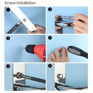 KJWY003YIN-45CM Wall Mounted Multilayer Bathroom Accessories 304 Stainless Steel Hand Polished Three <b>Towel</b> <b>Bars</b> 17.72 Rack <b>Towel</b> - Product Image 6