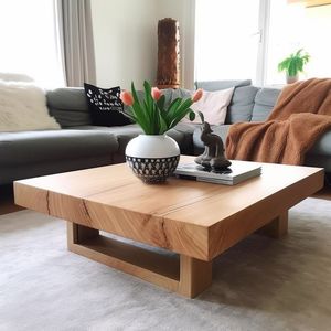 Table basse en bois d'inspiration patrimoniale avec un cadre en bois robuste, idéale pour un décor d'intérieur classique - Product Image 6