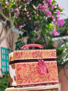 2026 Latest Fashion Designer Handmade Genuine Leather Zipper Closure Big Size Jewelry & Makeup Storage Organizer <b>Box</b> - Product Image 6