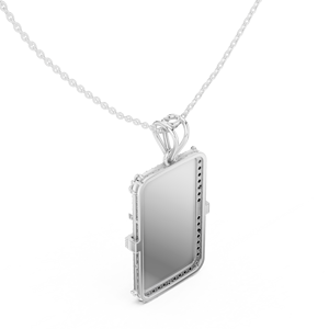 Collar con Colgante de Diamante Cultivado en Laboratorio en Oro Blanco de 10K, Motivo de Ancla de Lujo, Esmalte Azul Lapislázuli - Product Image 3