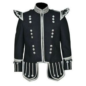 Precio al por mayor Personalizable 100% Lana Nuevo Doblete de Túnica Escocesa para Tamborista de Bagpipes Negro 2026 - Product Image 1