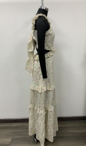 Romantic Floral Print Maxi <b>Dress</b> V-Neck Sleeveless A-Line Chiffon Layered Ruffles <b>Loose</b> Fit Spring Casual <b>Dress</b> - Product Image 3