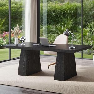 63-Inch Modern Simple Executive <b>Desk</b> <b>Large</b> Office Double Pedestal Computer Workstation Writing Table for Conference Use - Product Image 3
