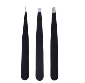Ensemble de pinces à épiler en papier noir pour manucure, usage domestique et professionnel, 3 pièces, pinces à épiler pour sourcils personnalisées - Product Image 2
