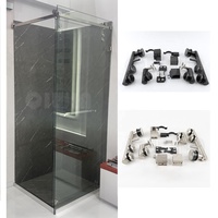 Kit complet d'enclos de douche d'angle avec base de douche, panneaux muraux et porte coulissante en verre, ensemble de douche pour salle de bain pour le Brésil