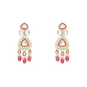 Gold Plated Alloy Floral Choker Necklace Earring Bracelet Set Zircon Imitation Pearl Ethnic Wedding Women Dailywear Party Wear - Product Image 2